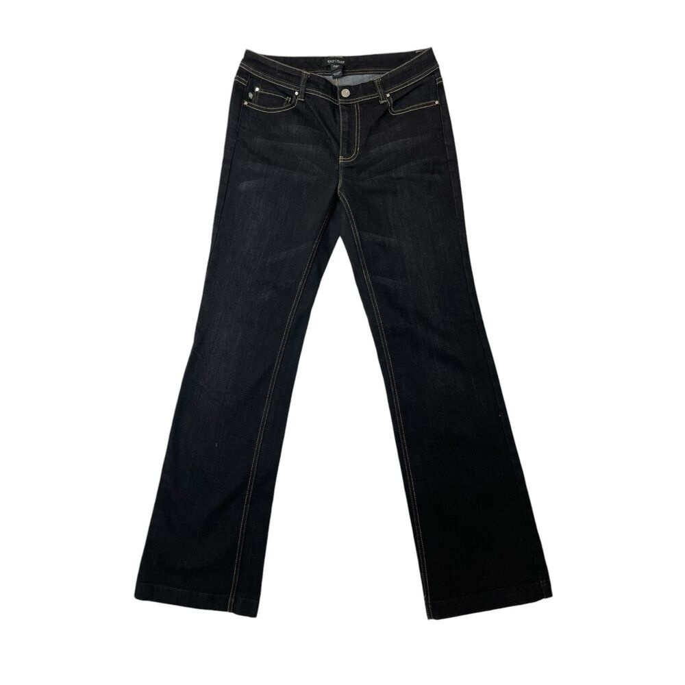 Women's White House Black Market‎ Size 8 Dark Wash Luxury Stretch Bootcut Jeans - Picture 2 of 4